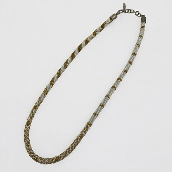 Alexa's Angels Gold & Pearl Beaded Necklace - Picture 2 of 3